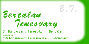 bertalan temesvary business card